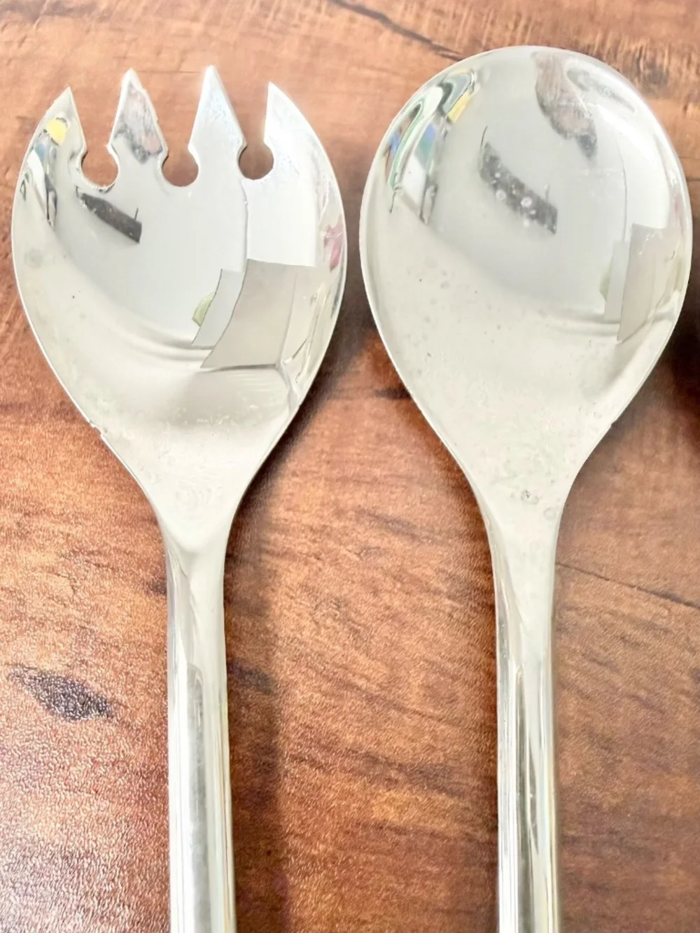 Vintage Italian Silver Plate Salad Server Set x2